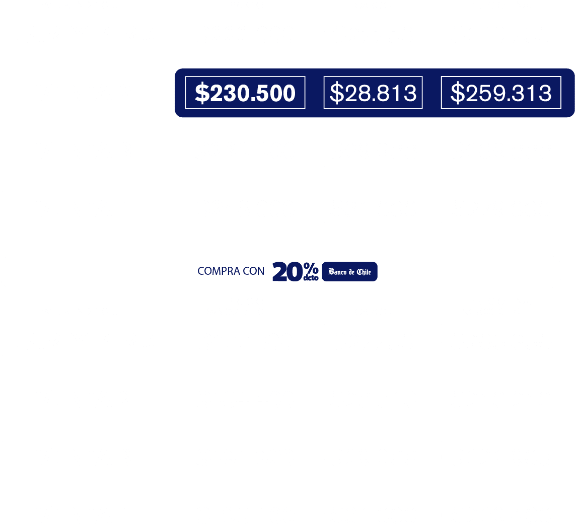 tabla de precios