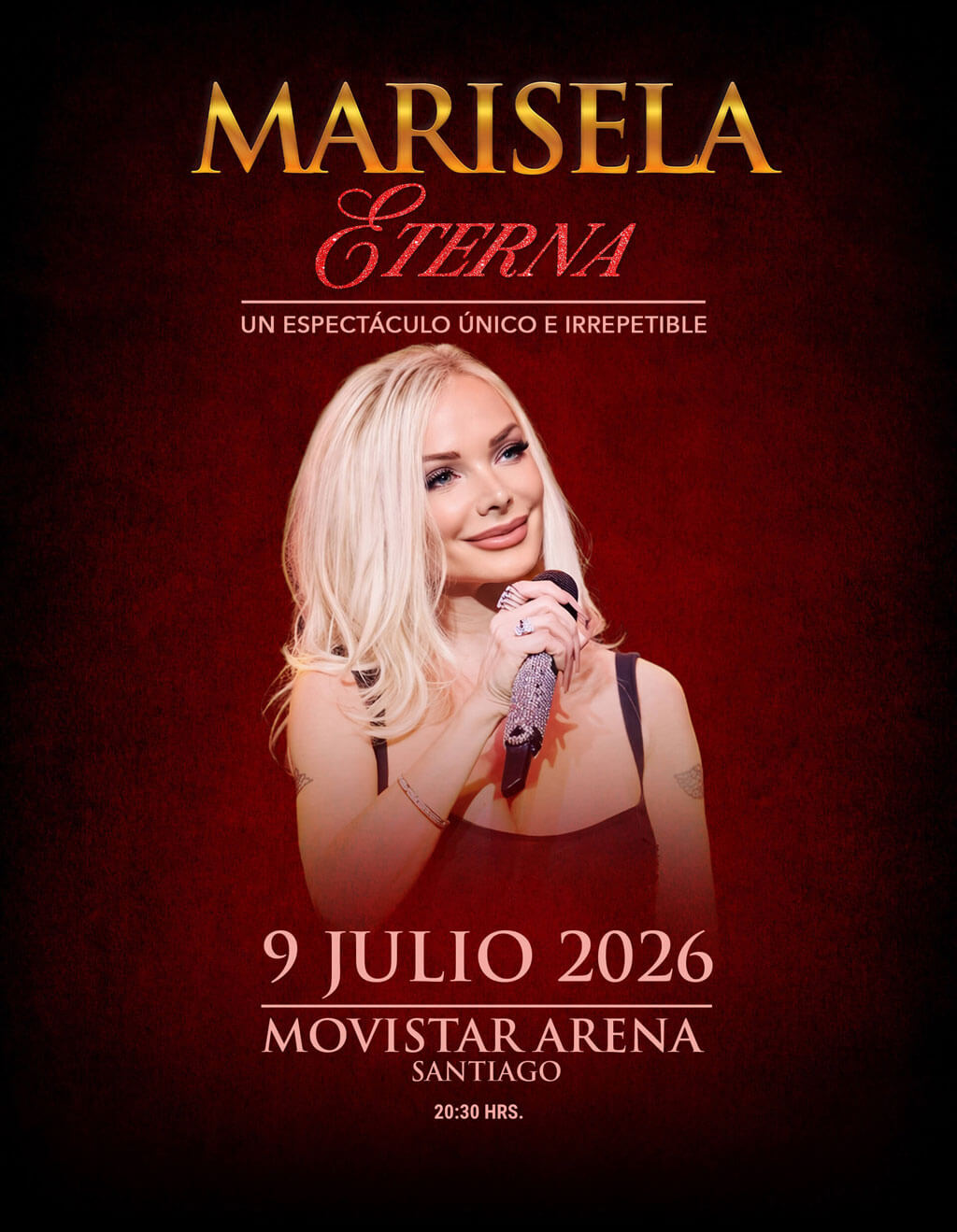 Marisela 'Eterna tour 2026' 9 de julio 2026 - Movistar Arena / 20:30 hrs.