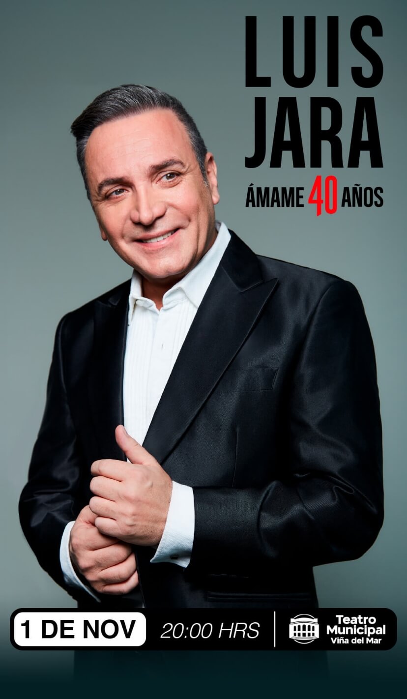 Luis Jara celebra 40 años de música con 'Ámame' en Viña del Mar - 01 de noviembre en el Teatro Municipal. Asegura tu entrada ahora en Punto Ticket.