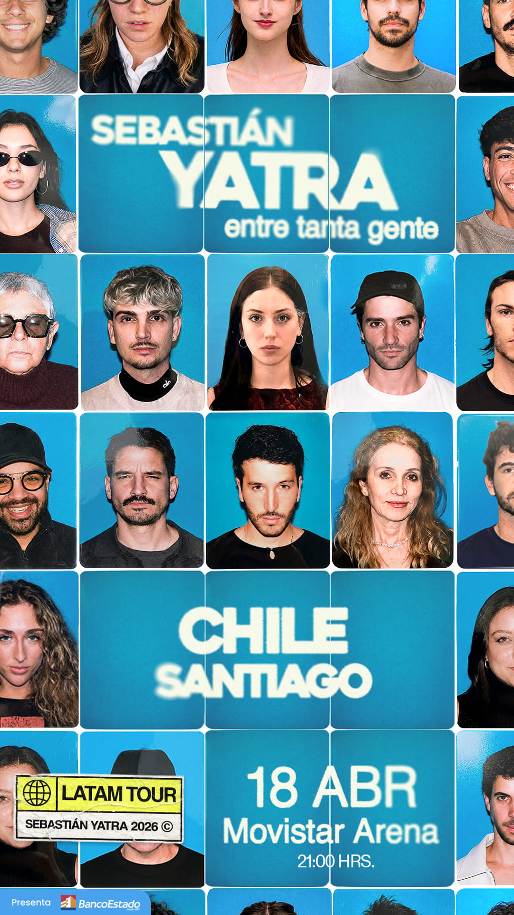 Sebastián Yatra en Chile - Entre Tanta Gente Tour 2025 | 18 de abril en Movistar Arena - Entradas en Punto Ticket
