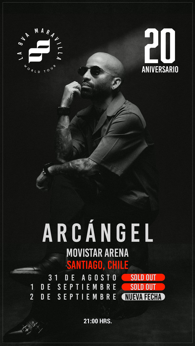 Arcángel – La 8va Maravilla World Tour | 31 de agosto, 1 y 2 de septiembre en Movistar Arena