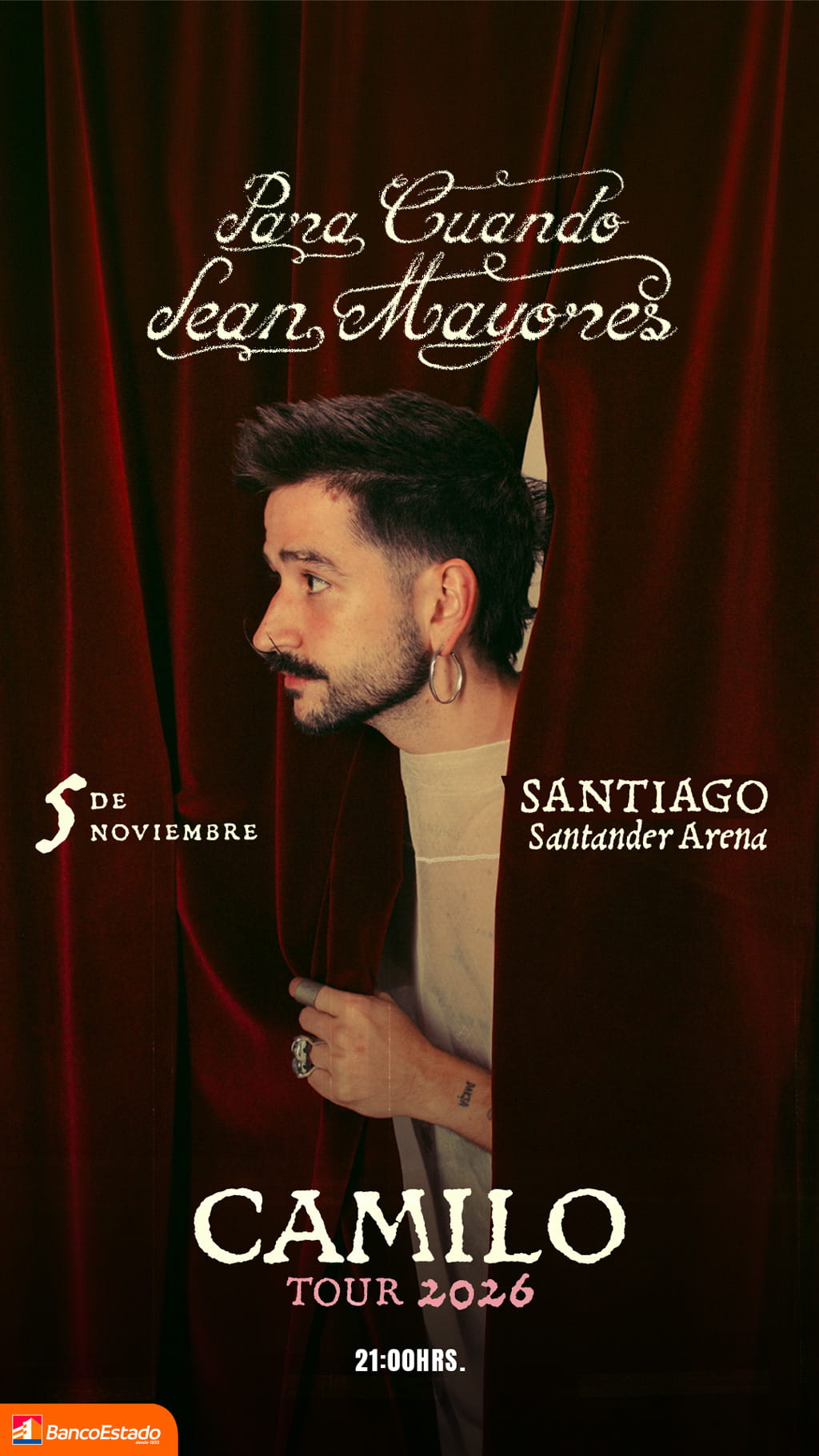 Camilo Tour 2026 / 5 de noviembre - Santander Arena / 21:00 Hrs. - Venta de entradas en Punto Ticket