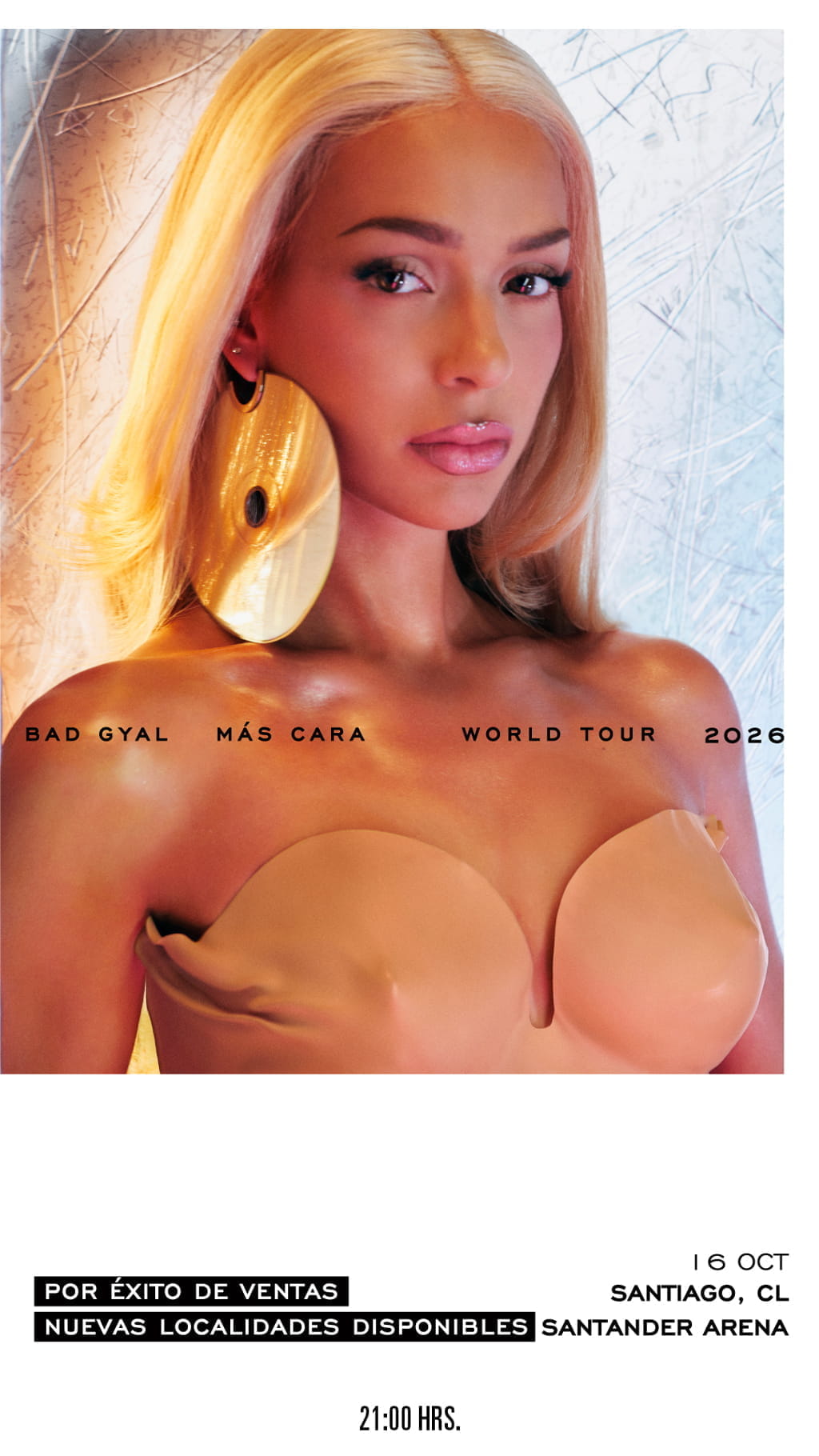Bad Gyal en Chile 2026 | Más Cara Tour en Santander Arena – 16 de octubre 21:00 hrs | Entradas por Punto Ticket