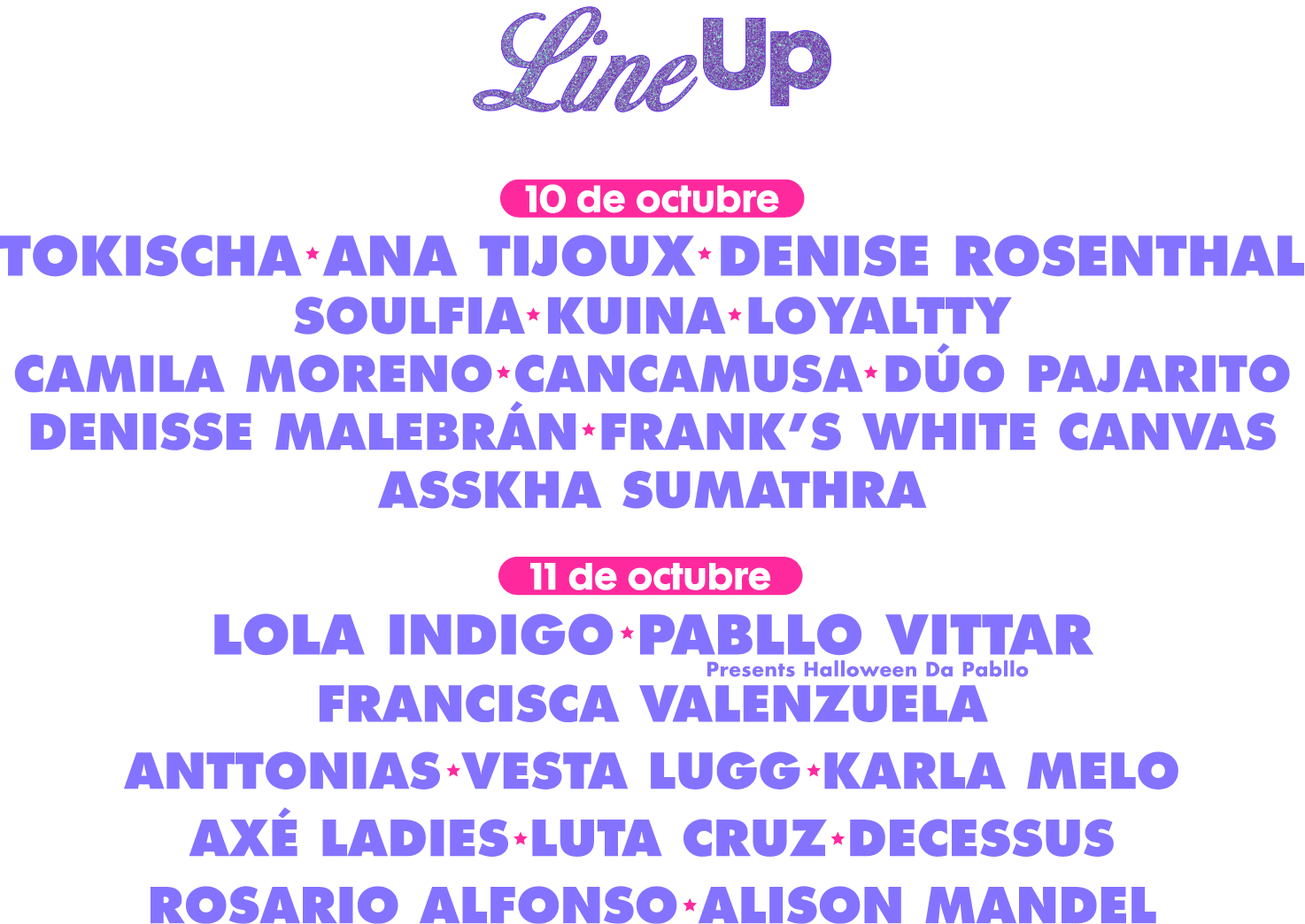 line up ruidosas fest