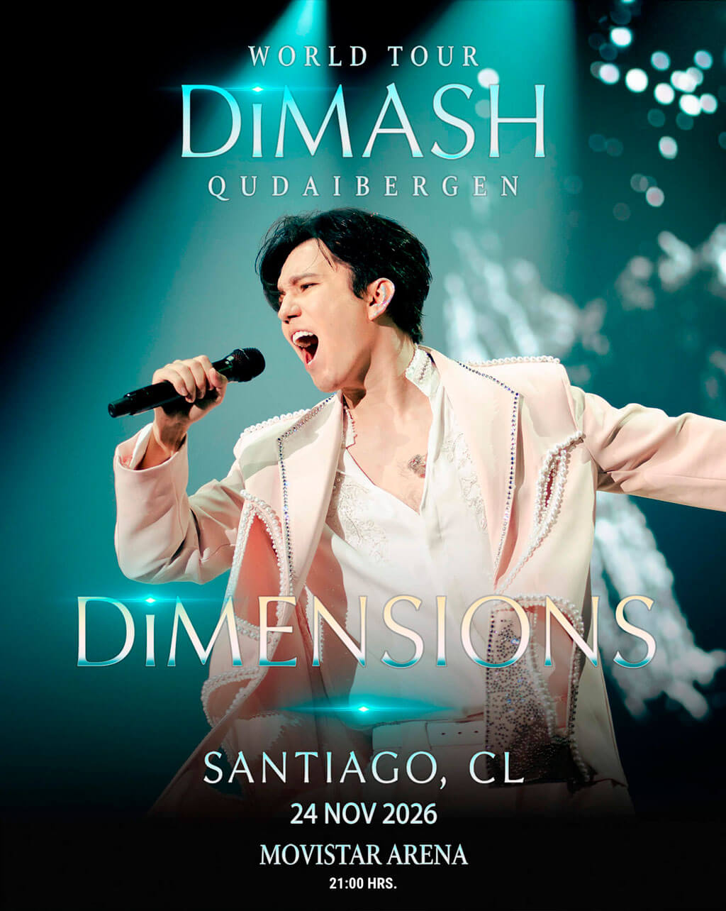 Dimash Qudaibergen en Chile 2026 | Movistar Arena – 24 de noviembre 21:00 hrs