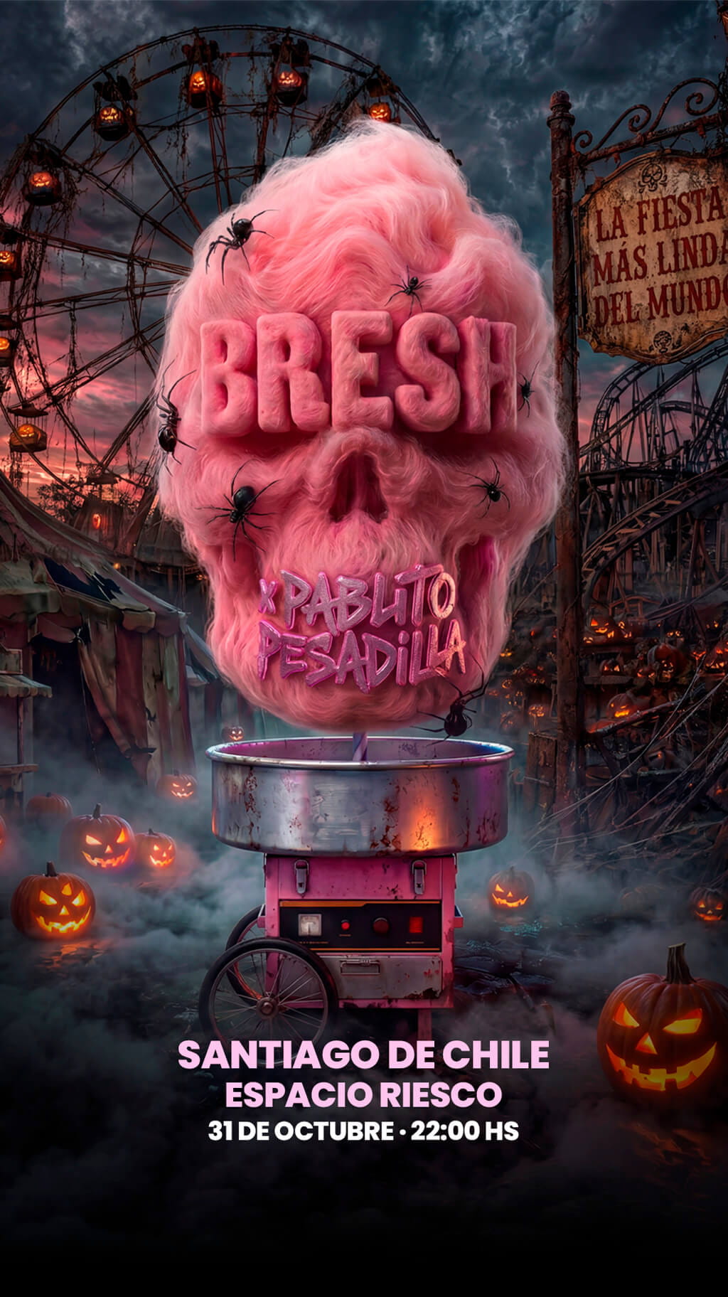 Bresh x Pablito Pesadilla en Chile 2026 | Espacio Riesco – 31 de octubre 22:00 hrs