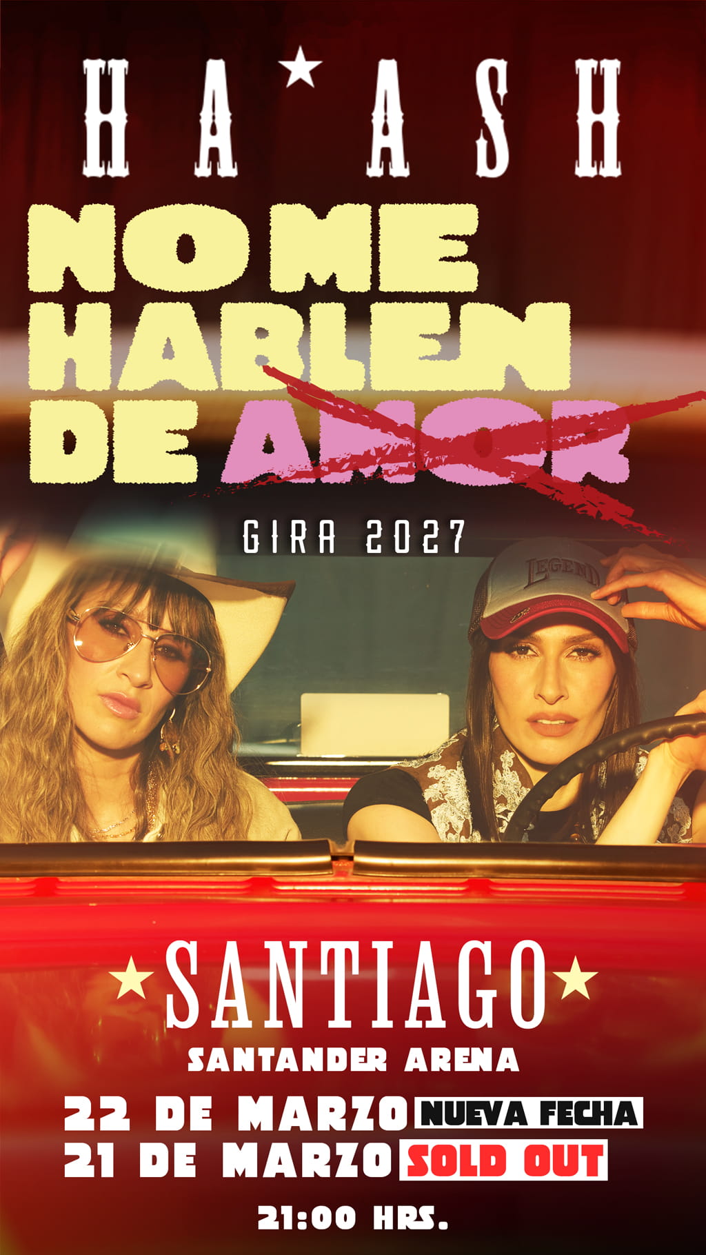 Ha*Ash | No Me Hablen De Amor Tour en Chile 2027 - Santander Arena | 21:00 hrs.