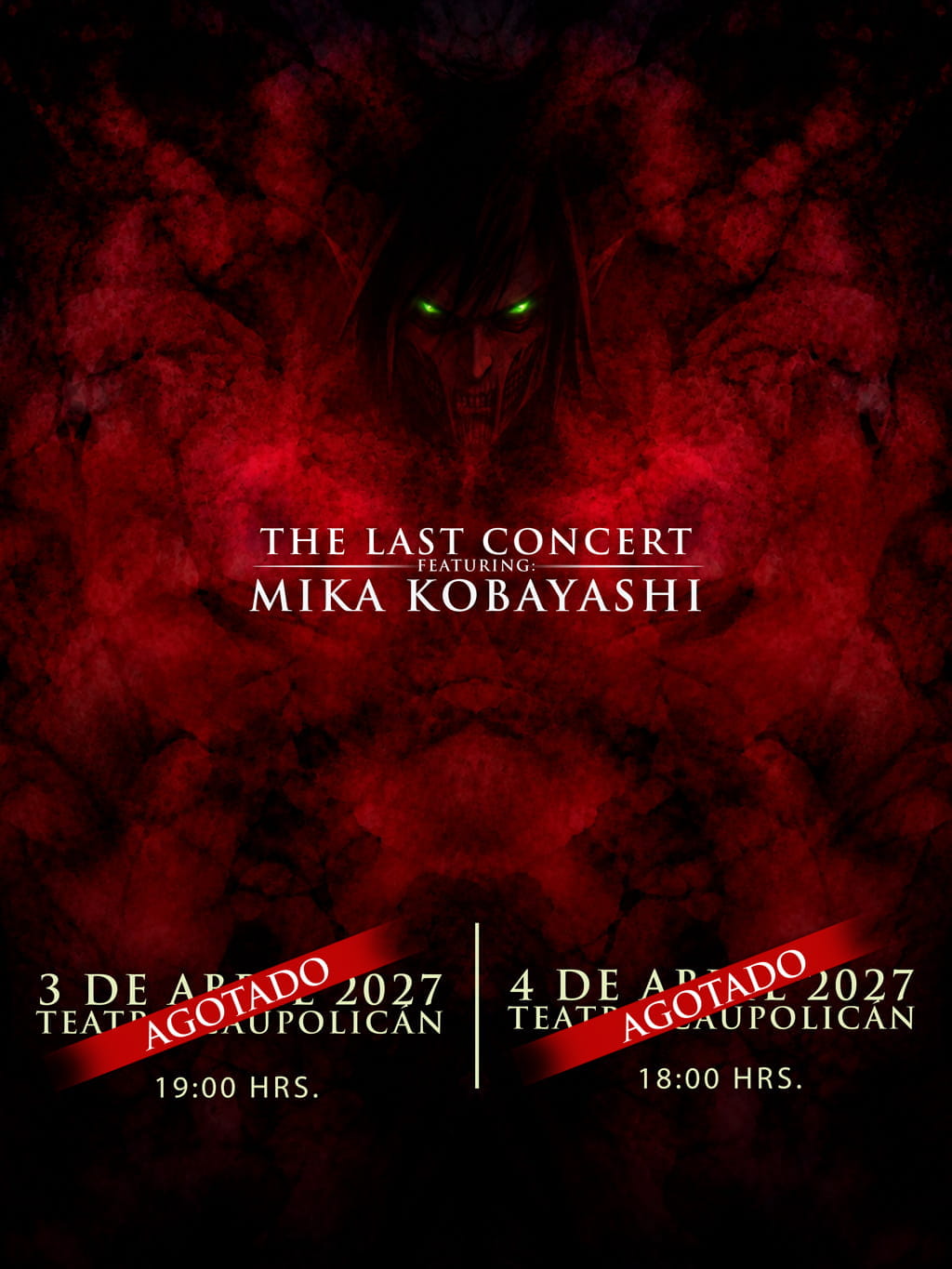 Attack on Titan en Chile 2027 | Teatro Caupolicán – 3 de abril 19:00 hrs. | 4 de abril 18:00 hrs.