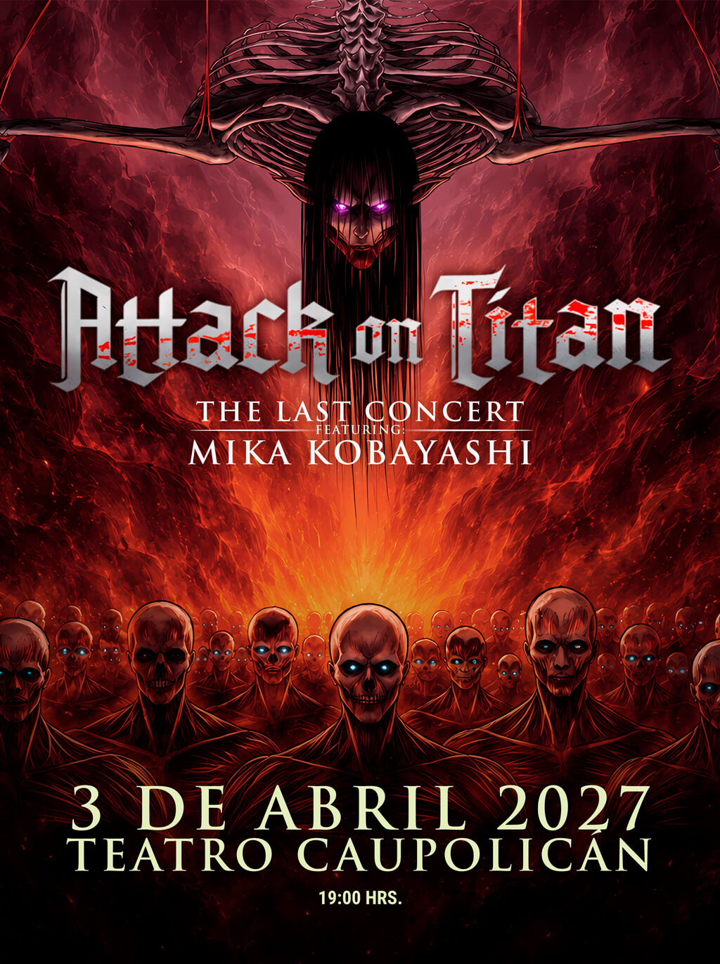 Attack on Titan en Chile 2027 | Teatro Caupolicán – 3 de abril 19:00 hrs