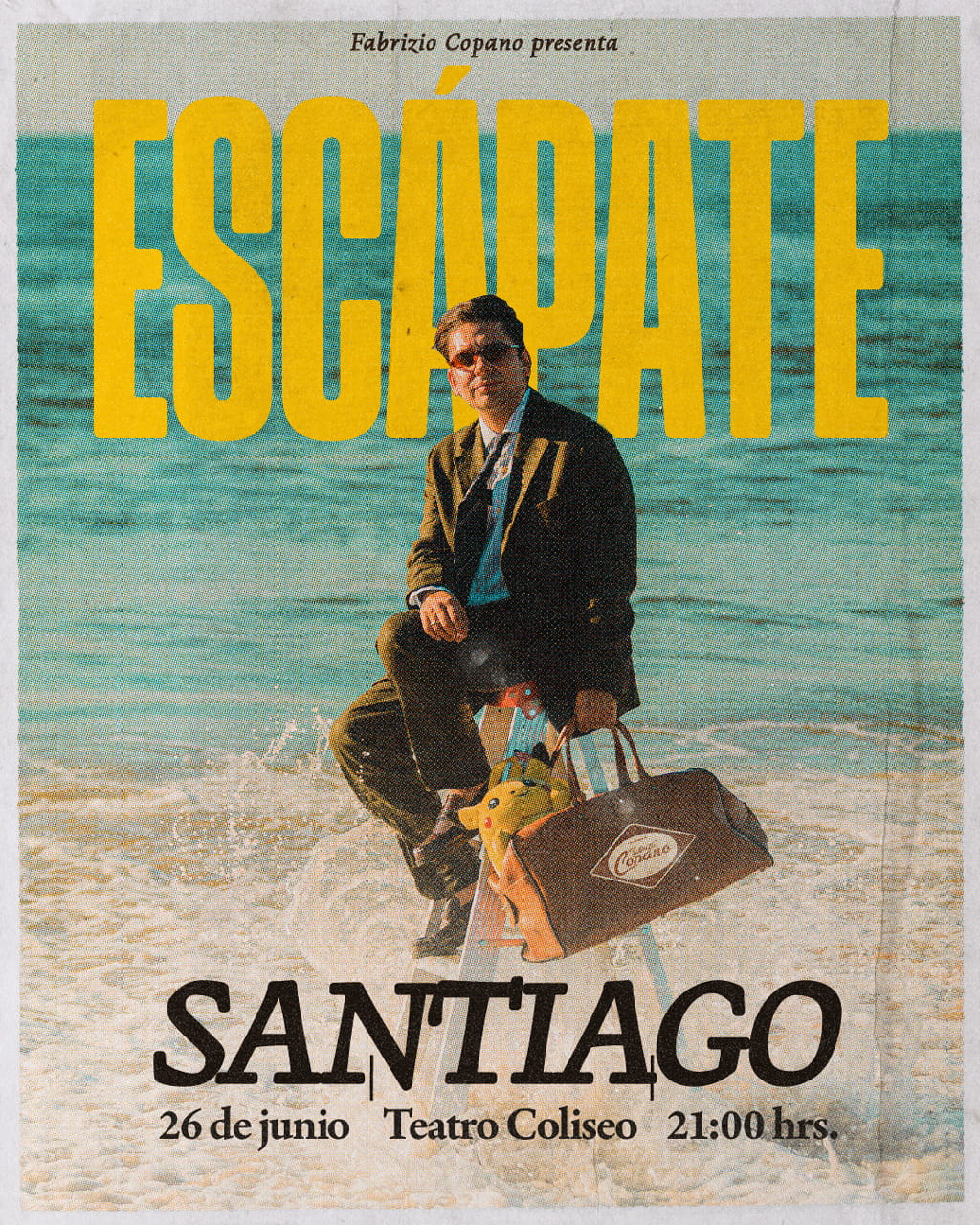 Fabrizio Copano presenta ESCÁPATE · 16 de enero 2026 · Teatro Coliseo | Una noche de humor imperdible. Asegura tu entrada ahora en Punto Ticket.