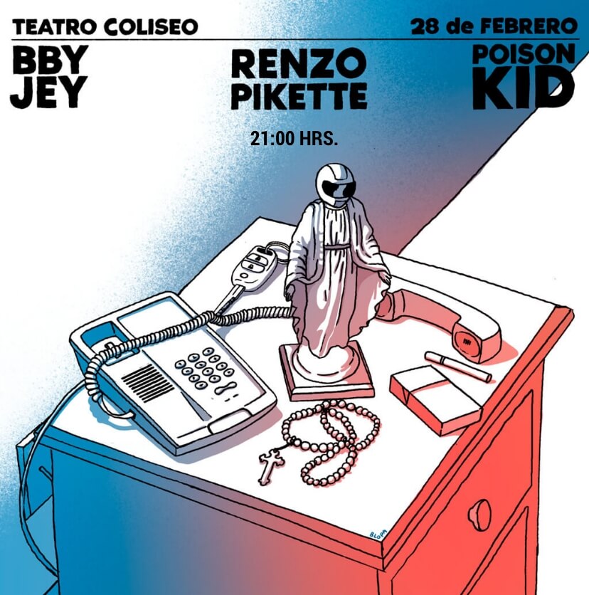 BBY JEY · Renzo Pikette · Poison Kid en Teatro Coliseo · 28 de febrero 2026 · Noche urbana y alternativa en vivo. Asegura tu entrada ahora en Punto Ticket.