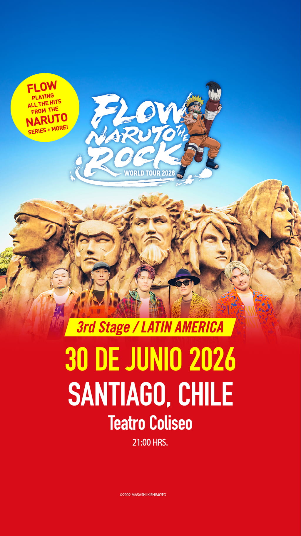 FLOW en Chile 2026 | Naruto The Rock World Tour en Teatro Coliseo – 30 de junio 21:00 hrs.