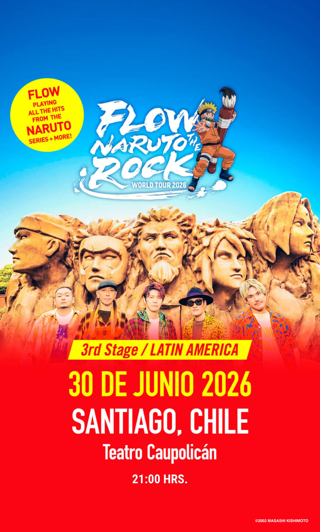 FLOW en Chile 2026 | Naruto The Rock World Tour en Teatro Caupolicán – 30 de junio 21:00 hrs.