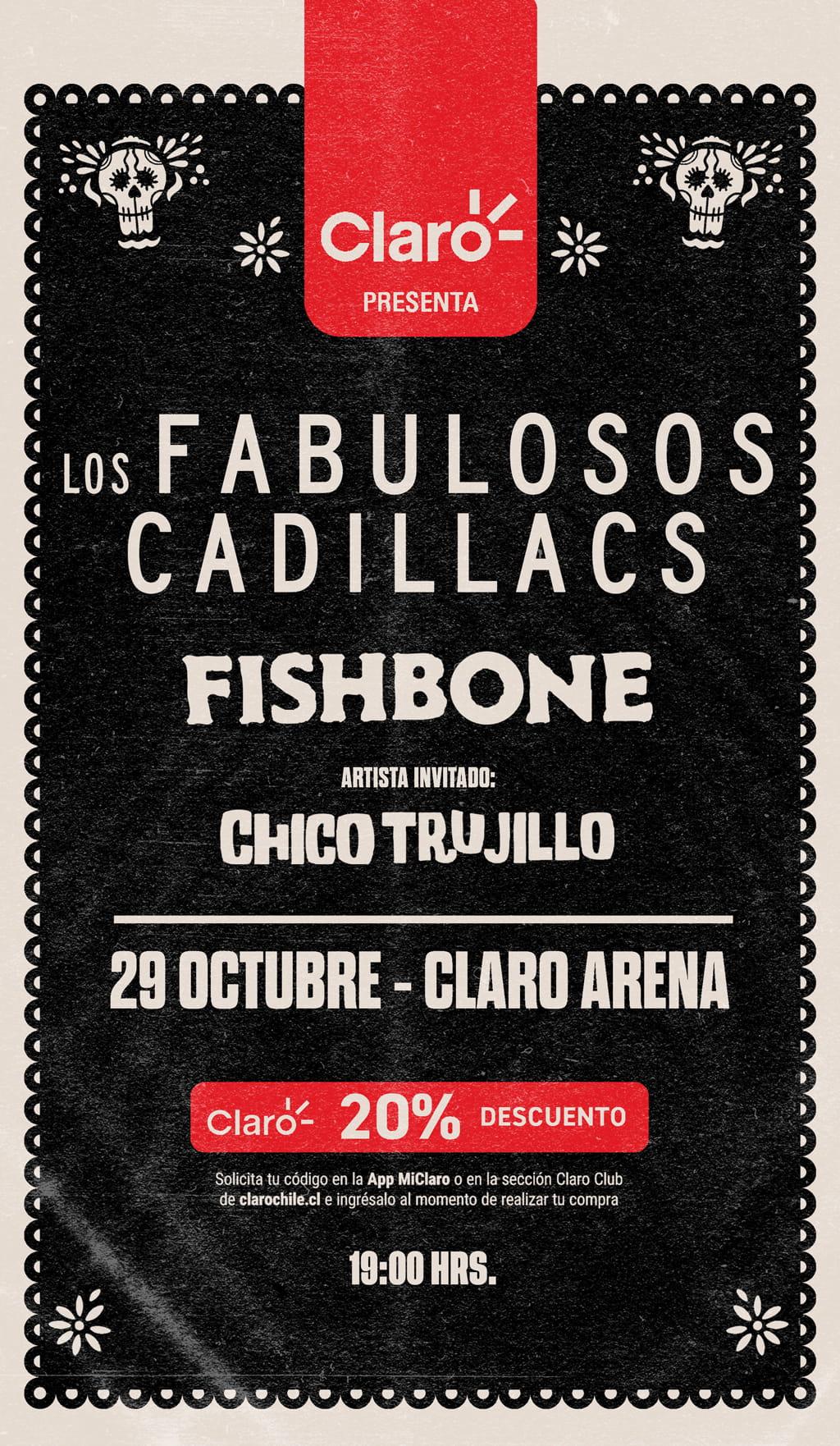 Los Fabulosos Cadillacs + Fishbone + Chico Trujillo | 29 de Octubre - 19:00 Hrs.