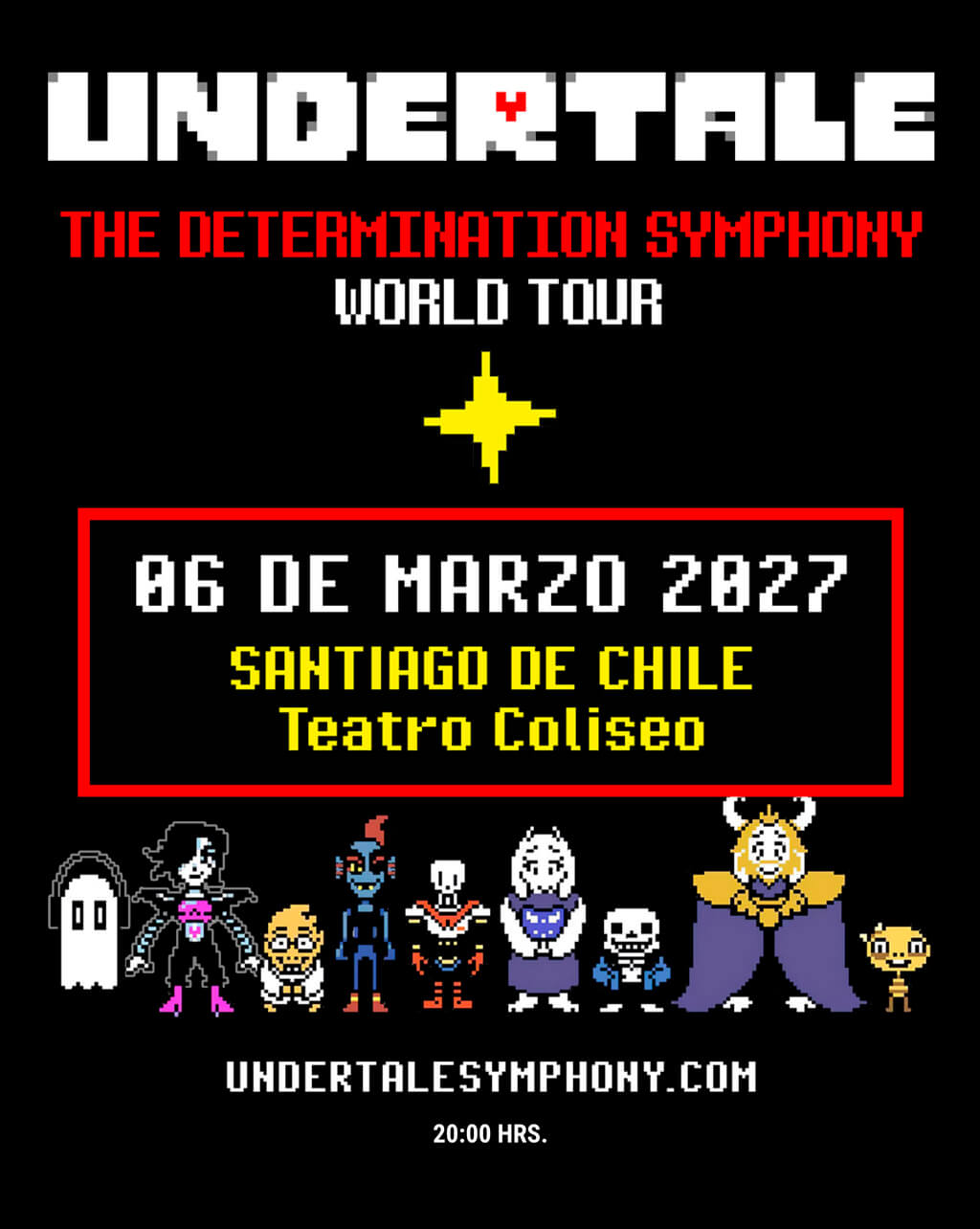 Undertale: The Determination Symphony World Tour en Chile | Teatro Coliseo – 6 de marzo 2027