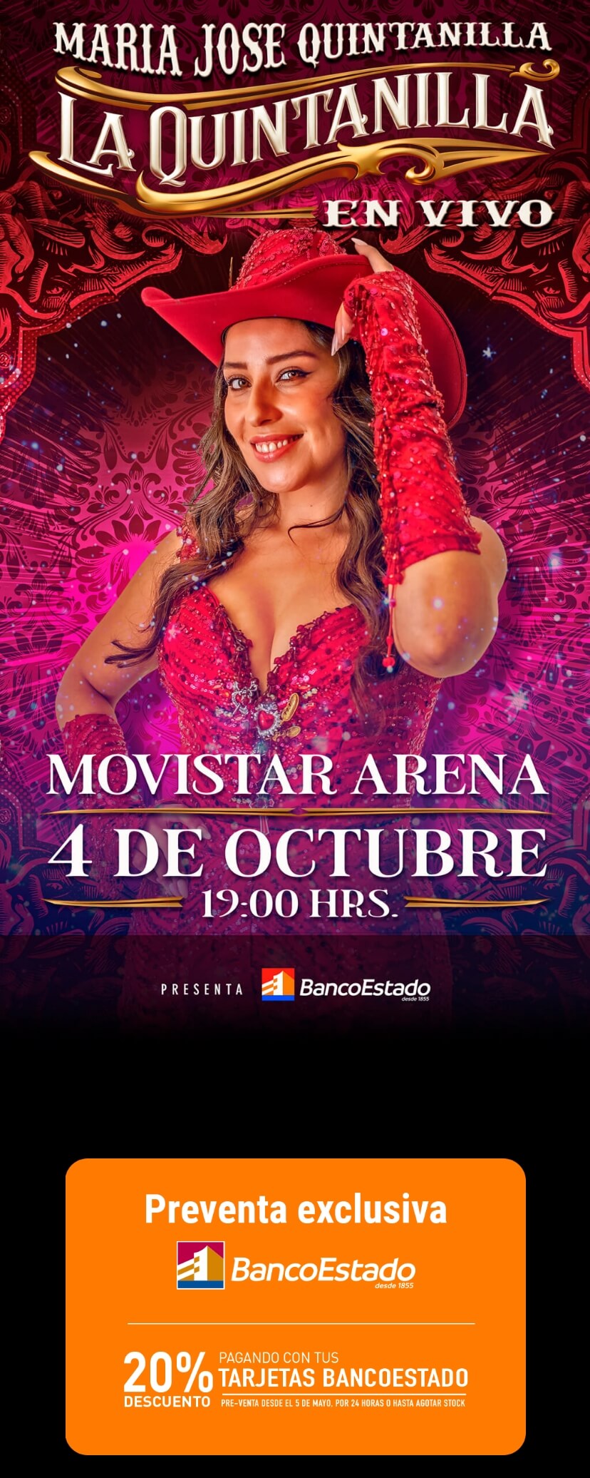 La Quintanilla en Vivo en Santiago | Movistar Arena – 4 de octubre 19:00 hrs