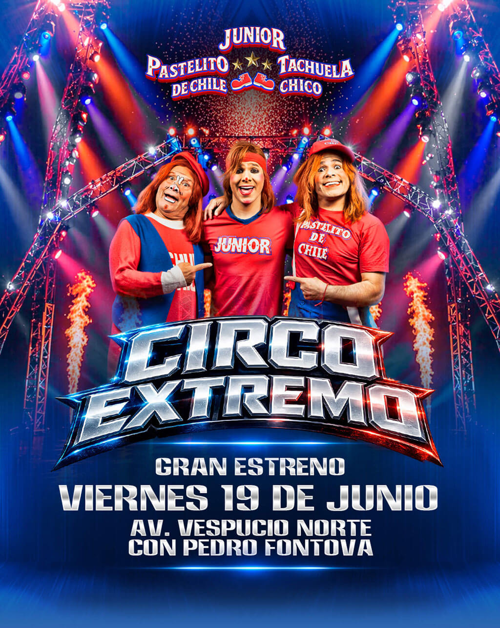 Circo Extremo en Santiago | Junior, Pastelito de Chile y Tachuela Chico | Viernes 19 de Junio