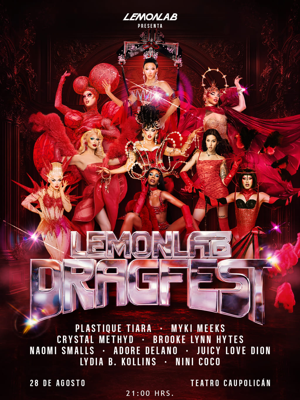 LEMONLAB DRAGFEST 2026 en Teatro Caupolicán | Festival drag en Santiago – 28 de agosto | Entradas por Punto Ticket