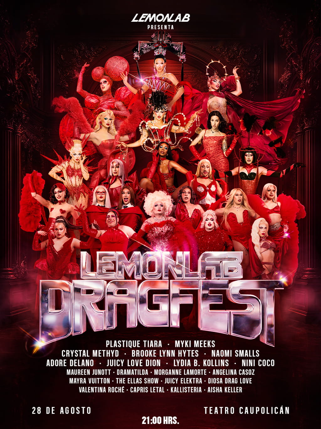 LEMONLAB DRAGFEST 2026 en Teatro Caupolicán | Festival drag en Santiago – 28 de agosto | Entradas por Punto Ticket