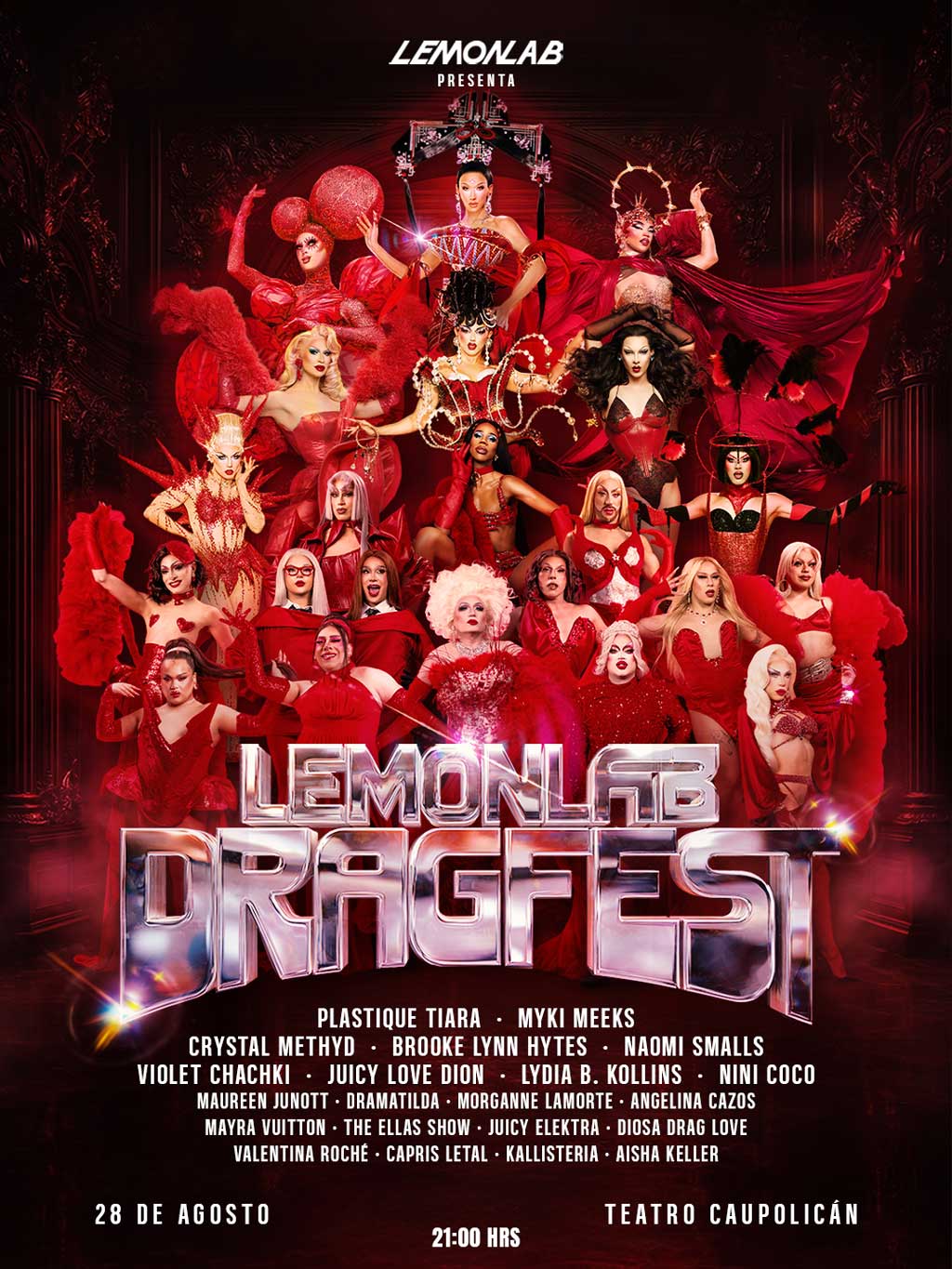 LEMONLAB DRAGFEST 2026 en Teatro Caupolicán | Festival drag en Santiago – 28 de agosto | Entradas por Punto Ticket
