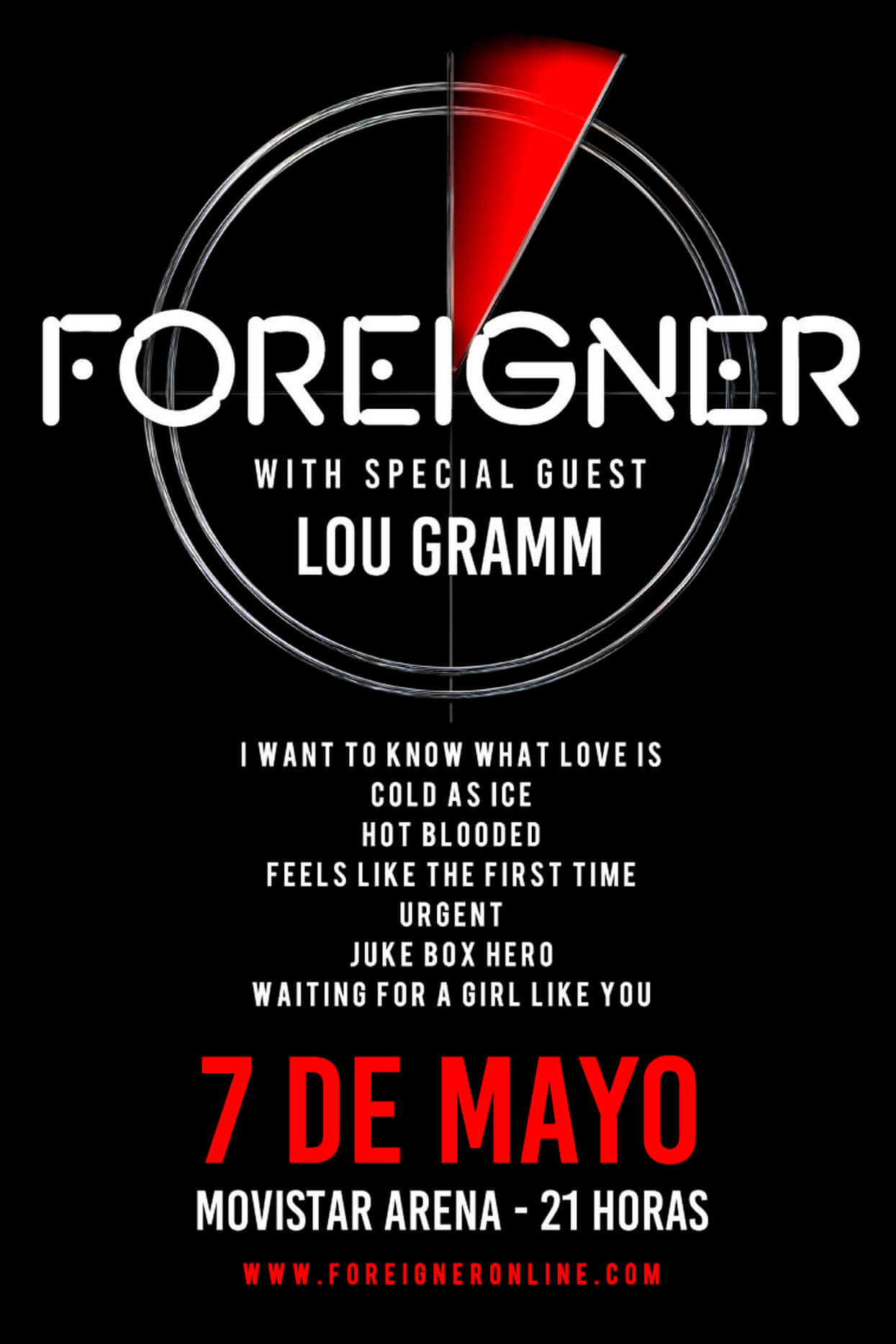 Foreigner en Chile - 7 Mayo - 21:00 Hrs. - Movistar Arena