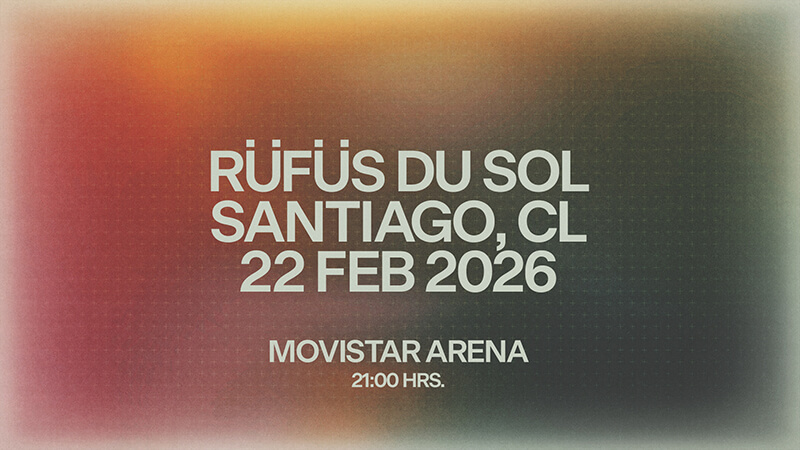 RÜFÜS DU SOL en Movistar Arena – 22 de febrero 2026, 21:00 hrs. Vive la magia electrónica en una noche única junto a la banda australiana. Asegura tu entrada ahora en Punto Ticket.