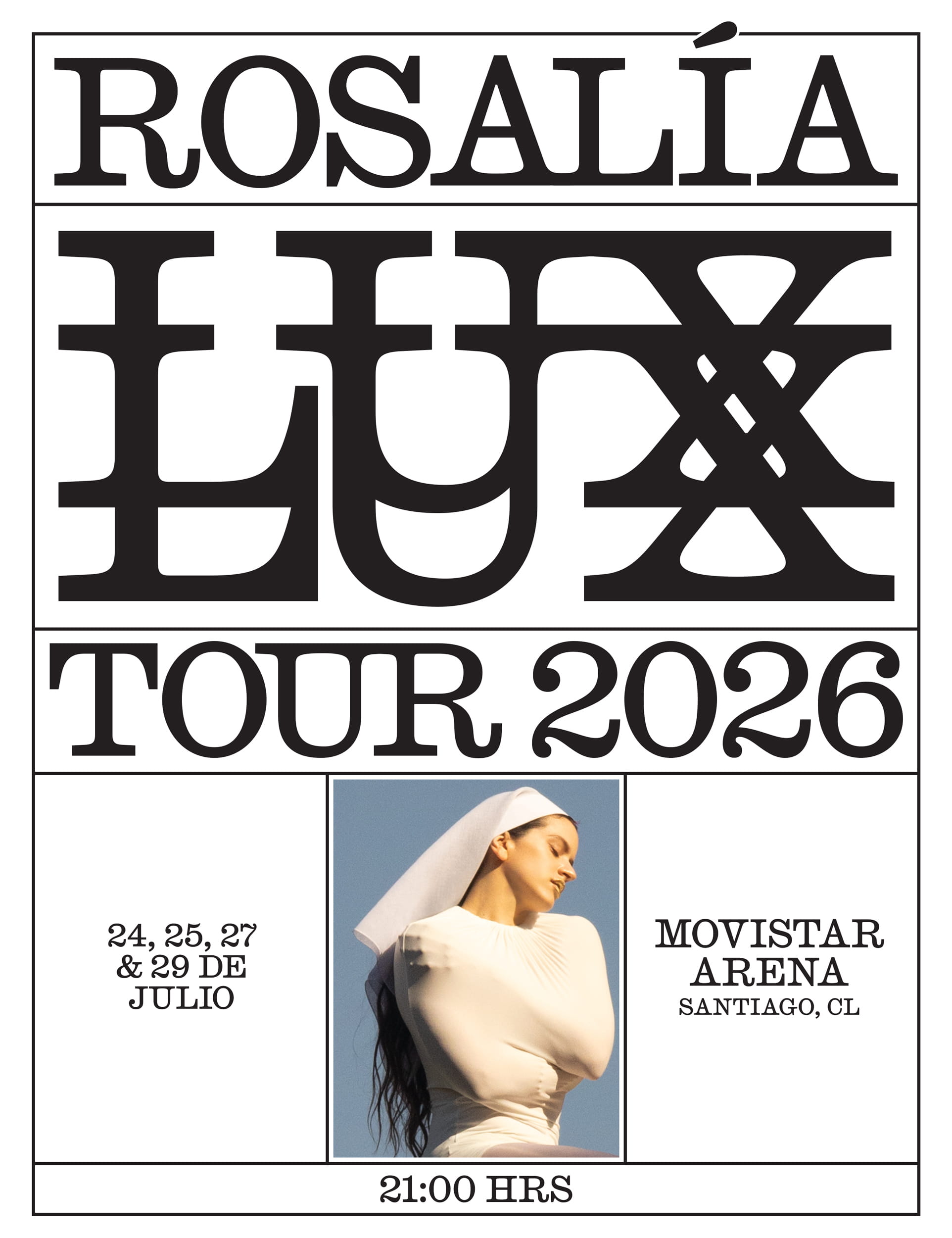 Rosalía - LUX Tour 2026 | 24, 25, 27 y 29 de julio en Movistar Arena | Entradas por Punto Ticket