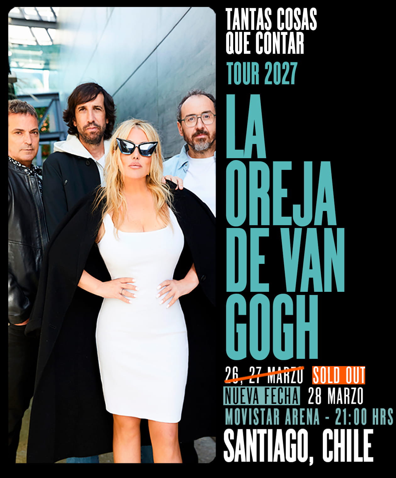La Oreja de Van Gogh en Chile 2027 | Movistar Arena – 26 - 27 y 28 de marzo 21:00 hrs