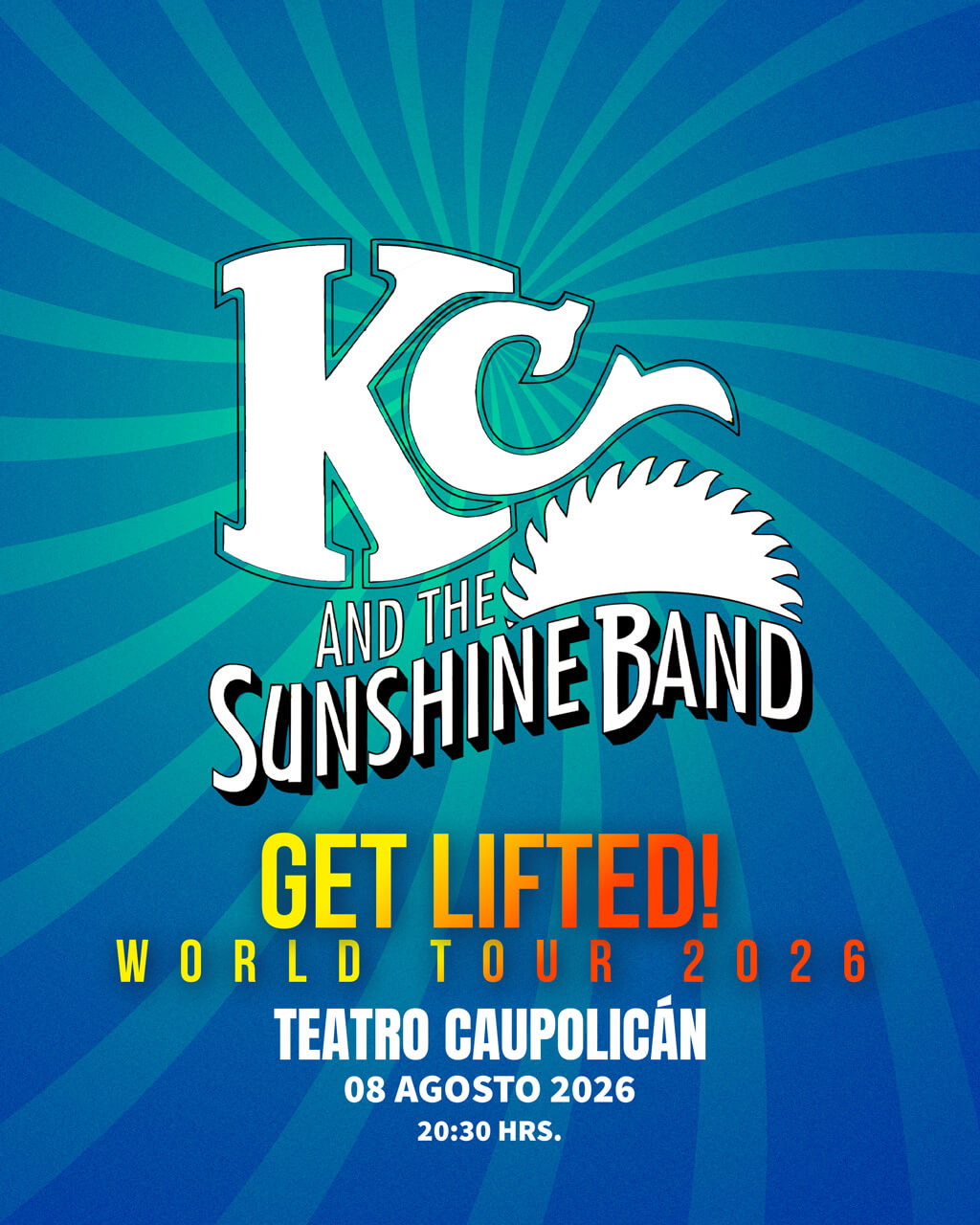 Kc and the  Sunshine Band 'Get lifted' world tour 2026 en el Teatro Caupolicán -  7 y 8 de agosto - 20:30 hrs.  / venta de entradas en Punto Ticket