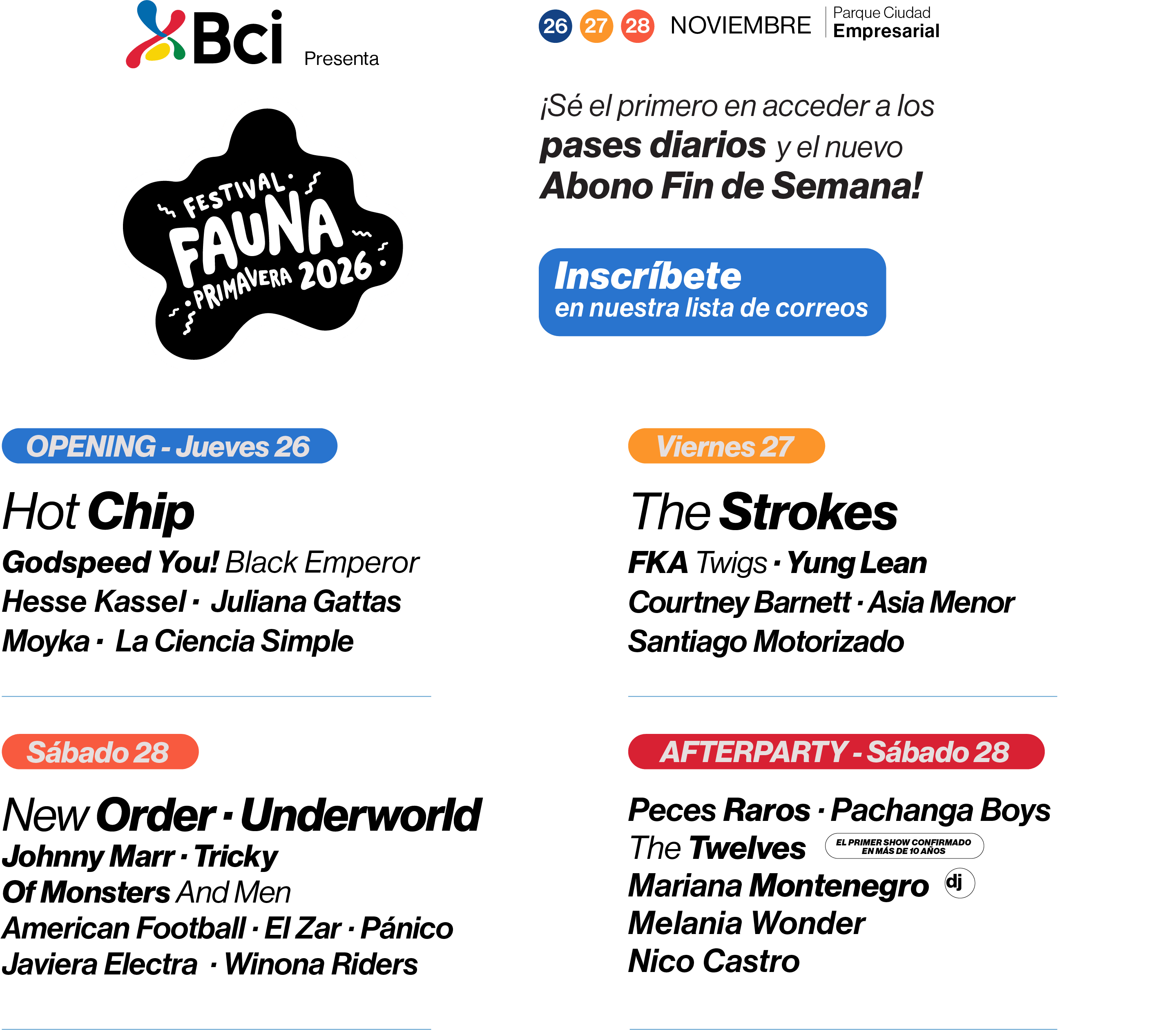 Fauna primavera 2026 Chile