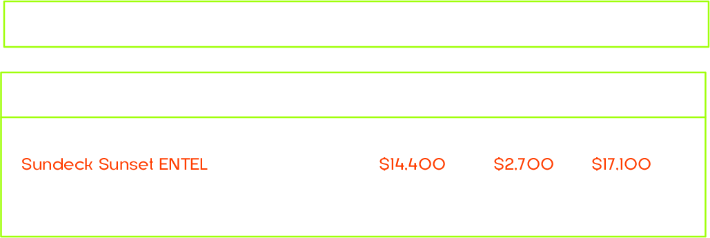 tabla de precios