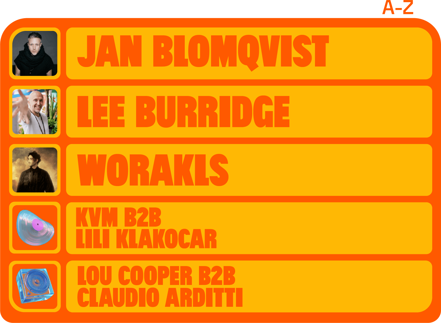 line up octubre