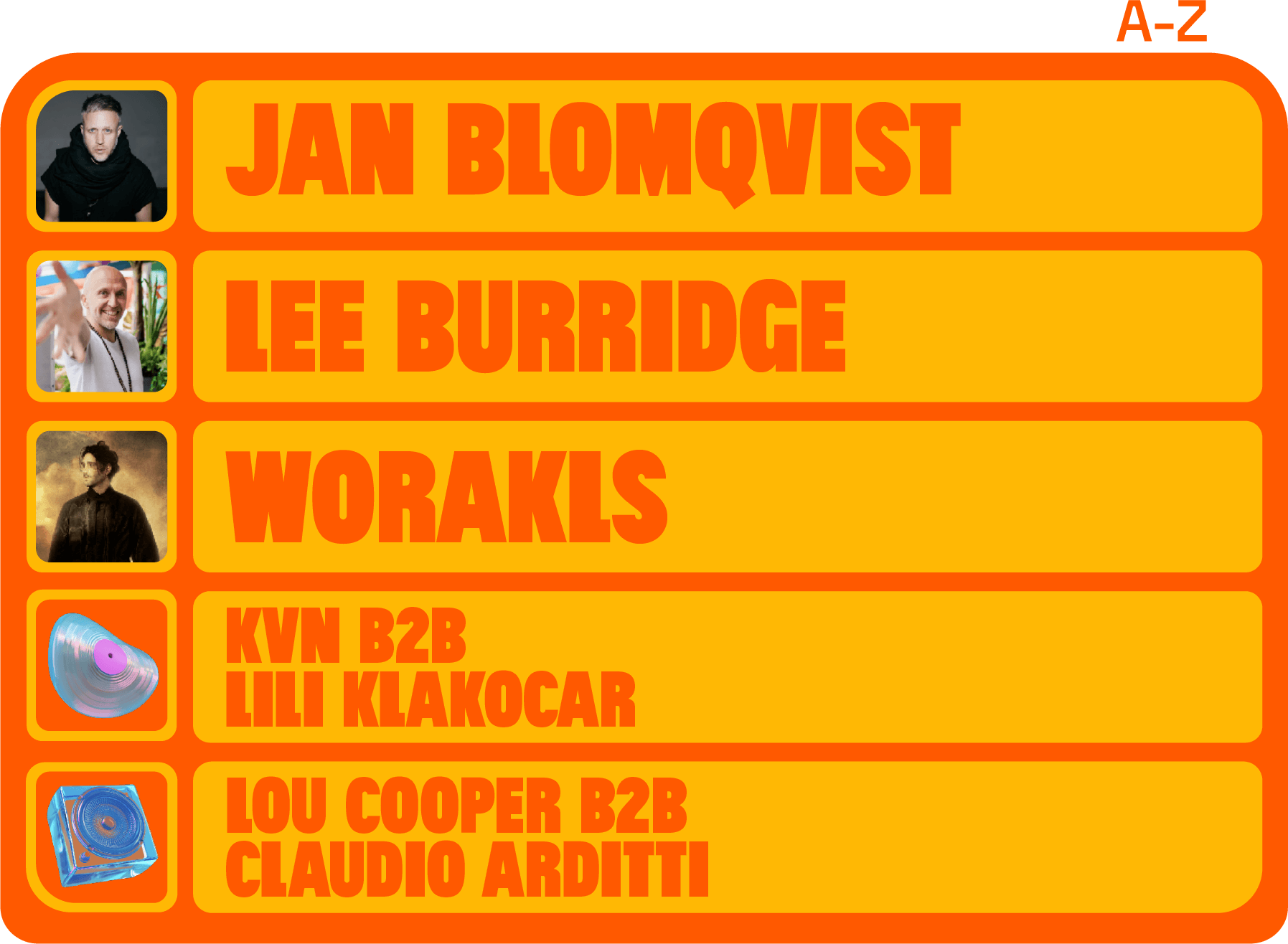 line up octubre