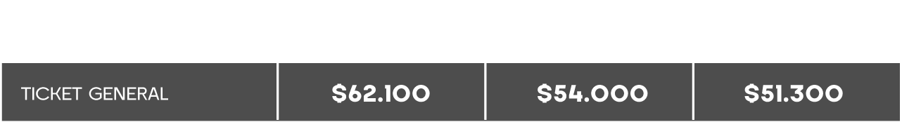 tabla de precios