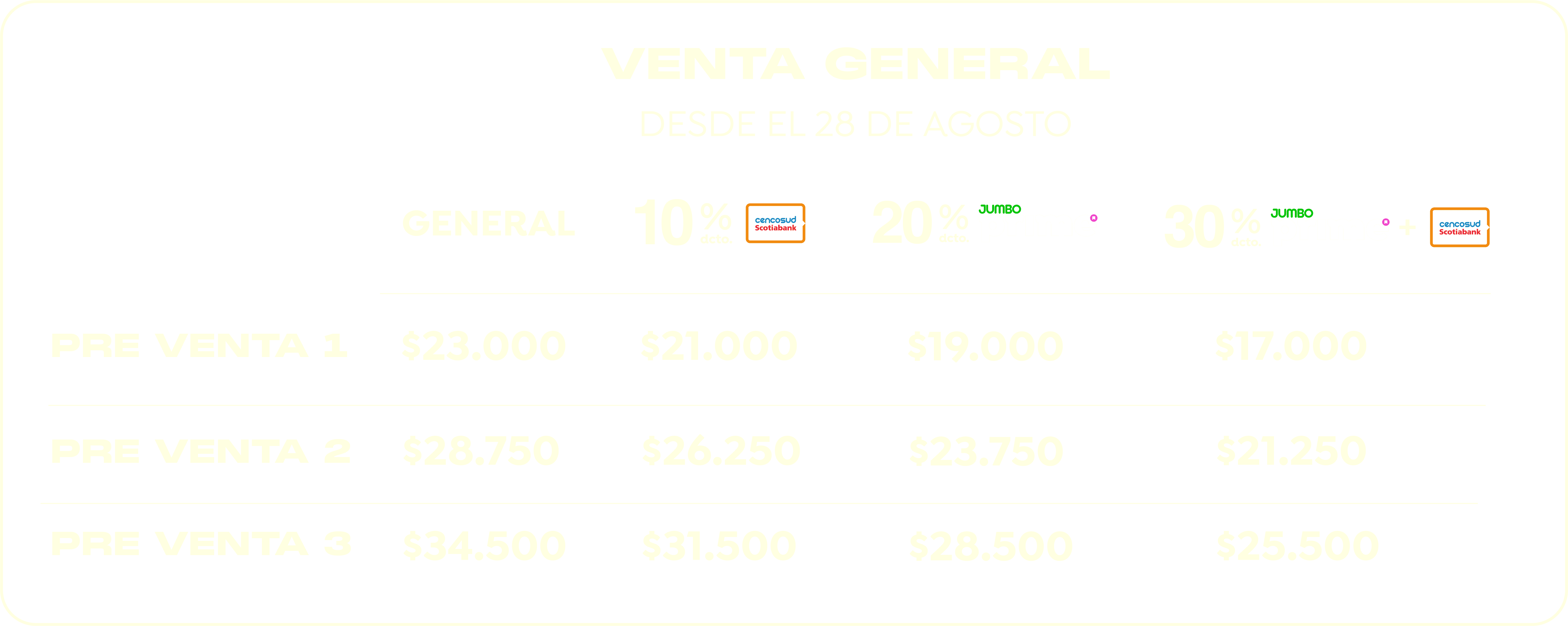tabla de preventa