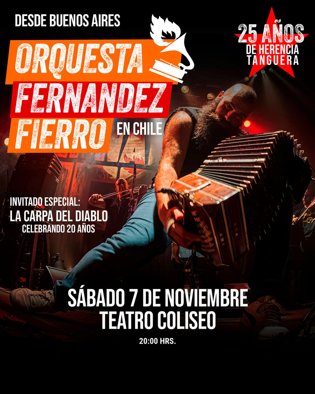 Orquesta Fernández Fierro en Chile 2026 | Teatro Coliseo – 7 de noviembre 20:00 hrs