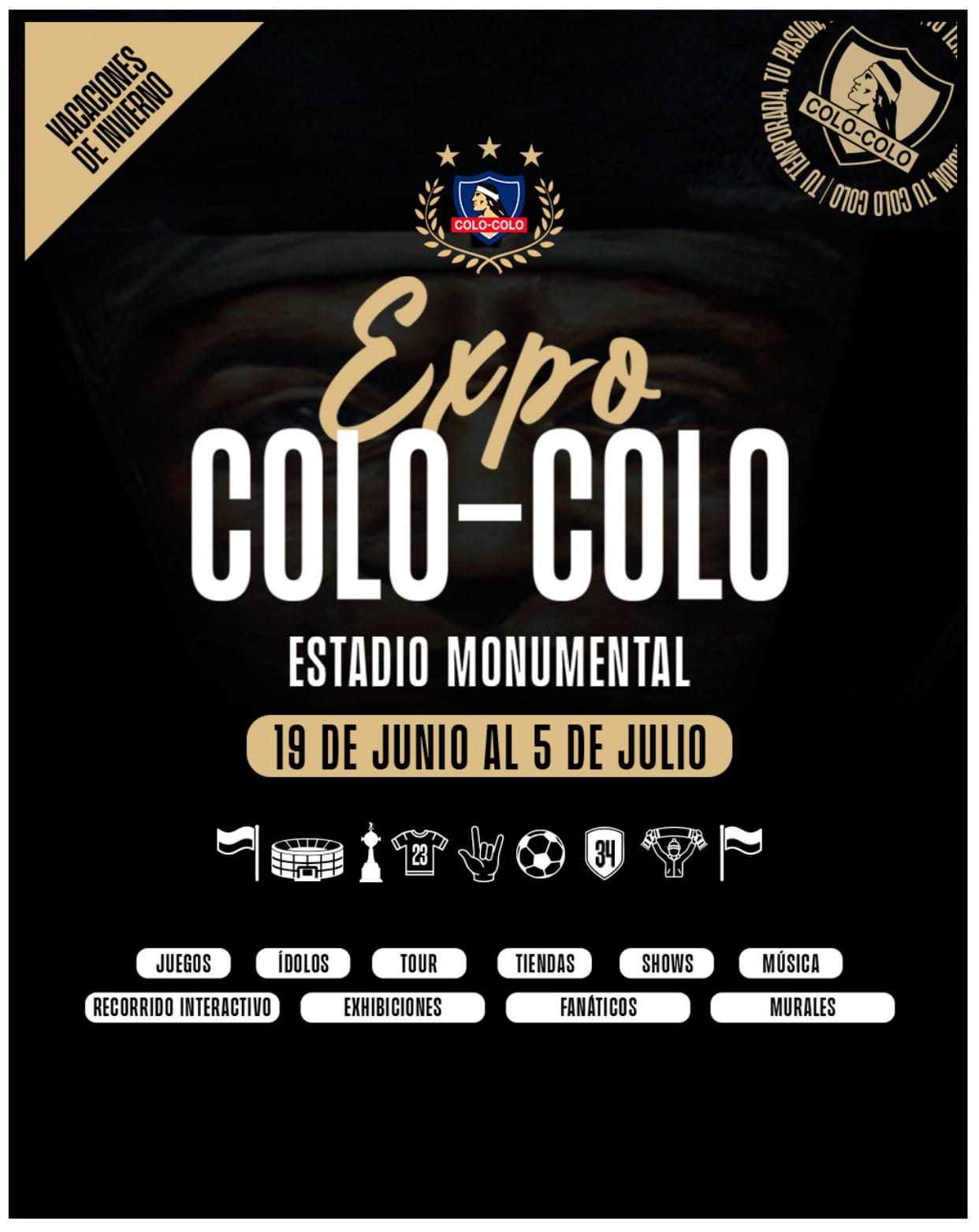 Expo Colo Colo en Santiago | Estadio Monumental - 19 de junio al 5 de julio