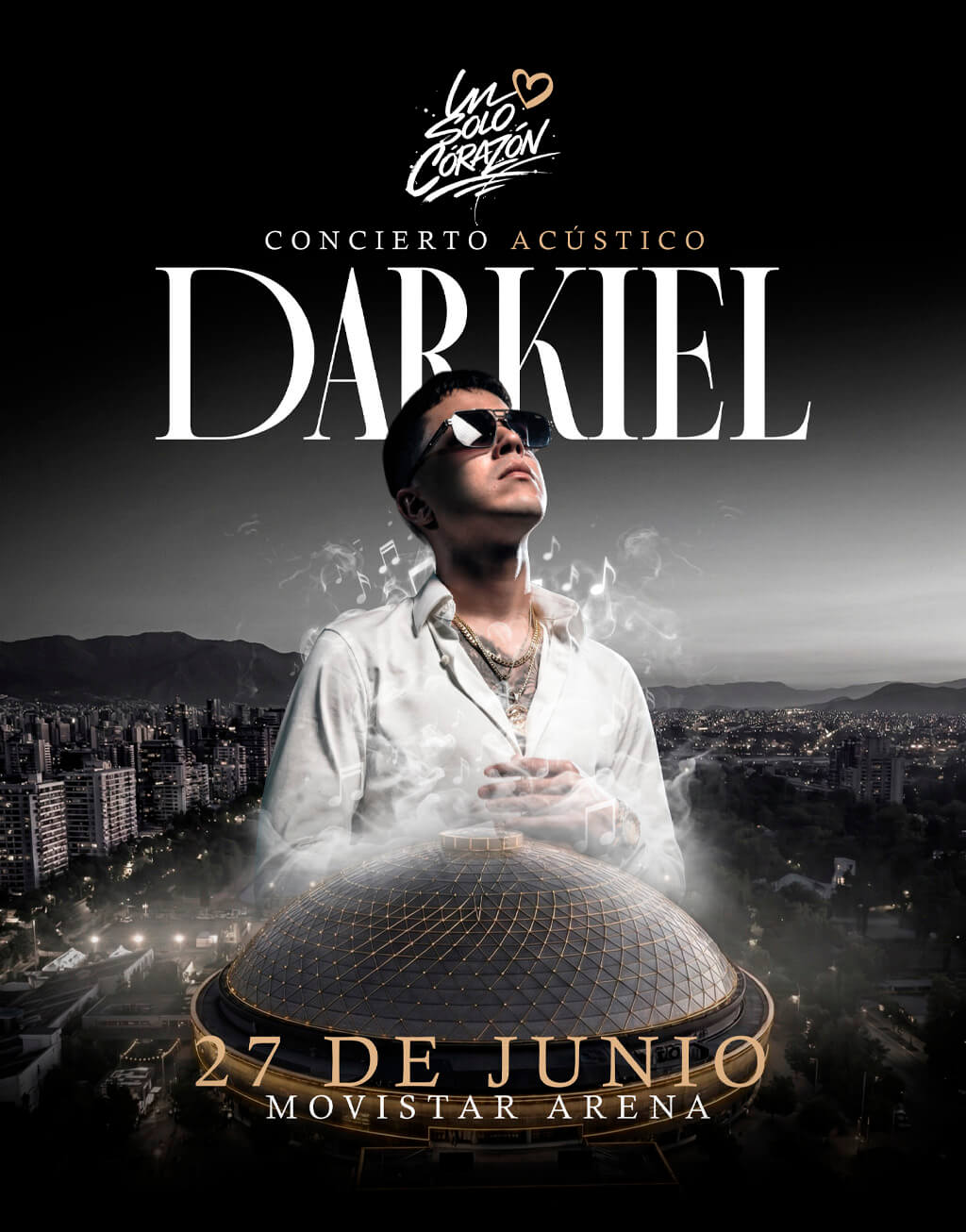 Darkiel en Chile 2026 | Solo un corazón – Concierto acústico en Movistar Arena – 27 de junio | Entradas por Punto Ticket