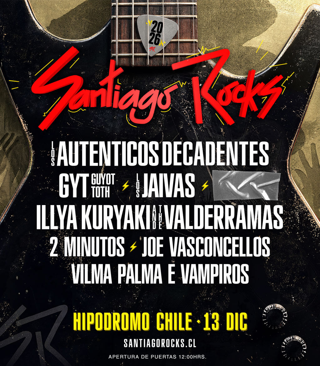 Santiago Rocks 2026 | Hipódromo Chile – 13 de diciembre desde las 12:00 hrs