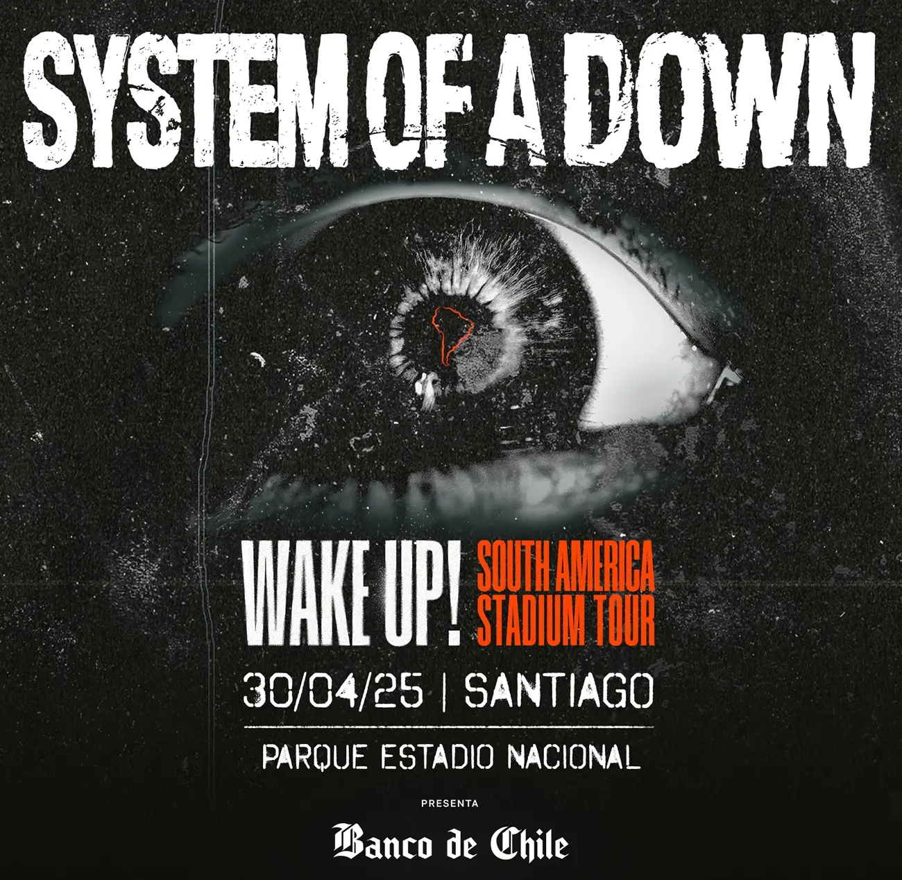 System of a Down en Chile | South America Stadium Tour | 30 de abril 2025 en Parque Estadio Nacional | Entradas en Punto Ticket