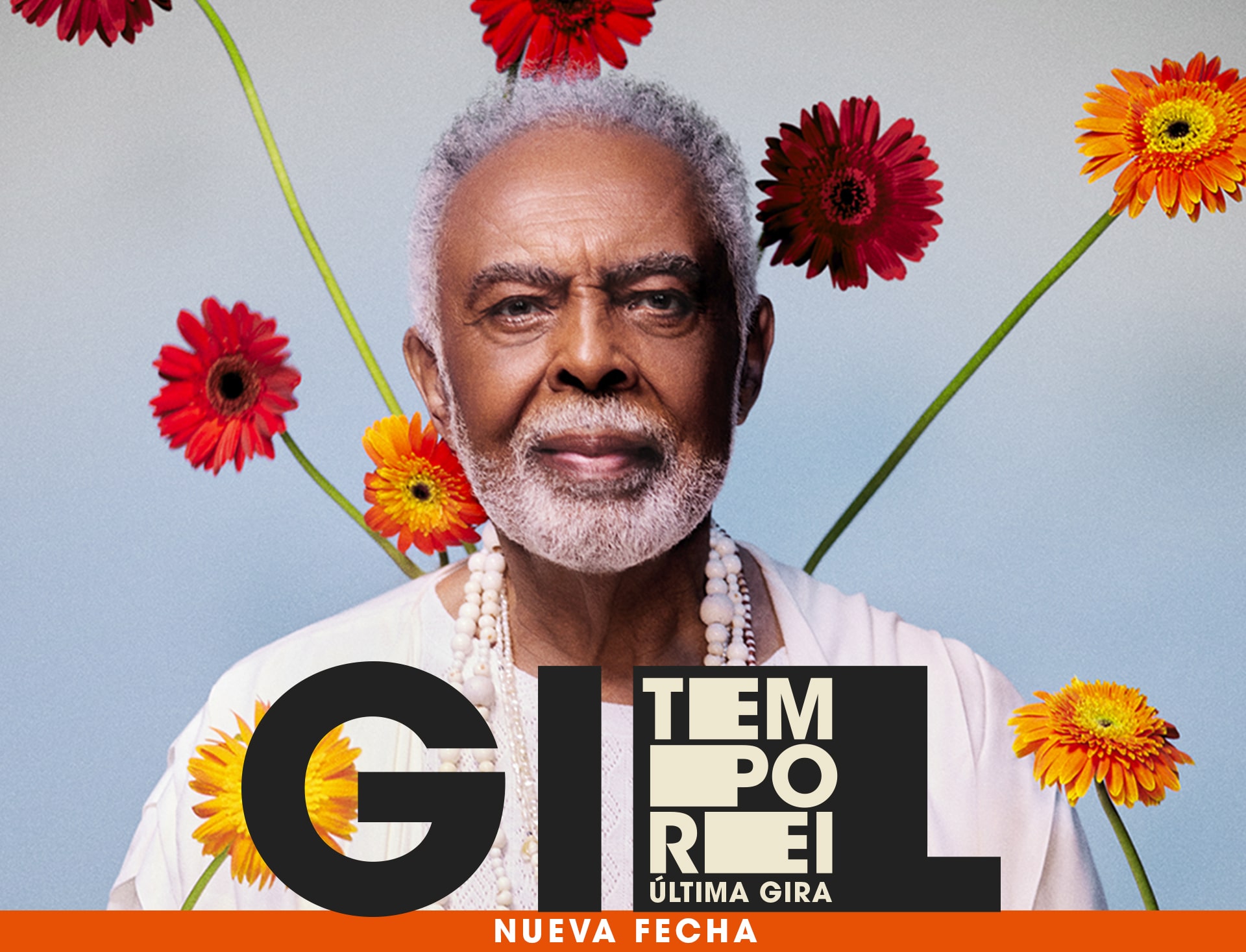 Gilberto Gil en Chile – Tempo Rei Última Gira, 7 de marzo 2026 en Movistar Arena. Despide a una leyenda de la música brasileña en un concierto inolvidable. Asegura tu entrada ahora en Punto Ticket