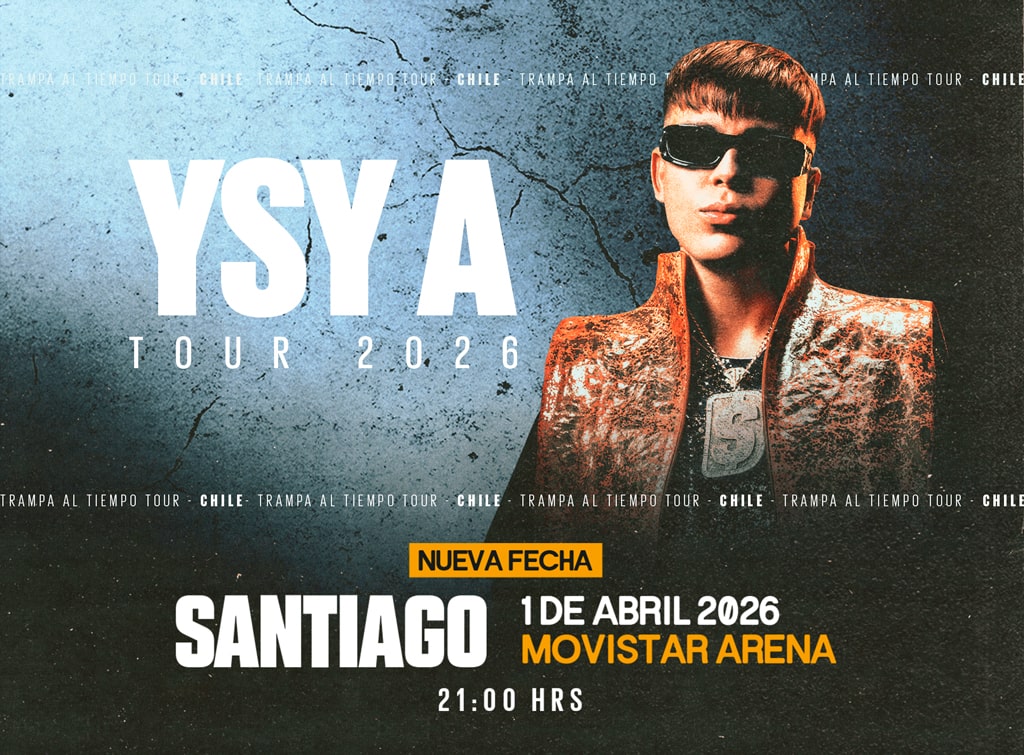 Ysy A tour 2026 - 01 de abril 2026 - movistar arena - 21:00 Hrs.