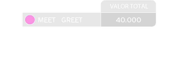 tabla de precios meet and greet