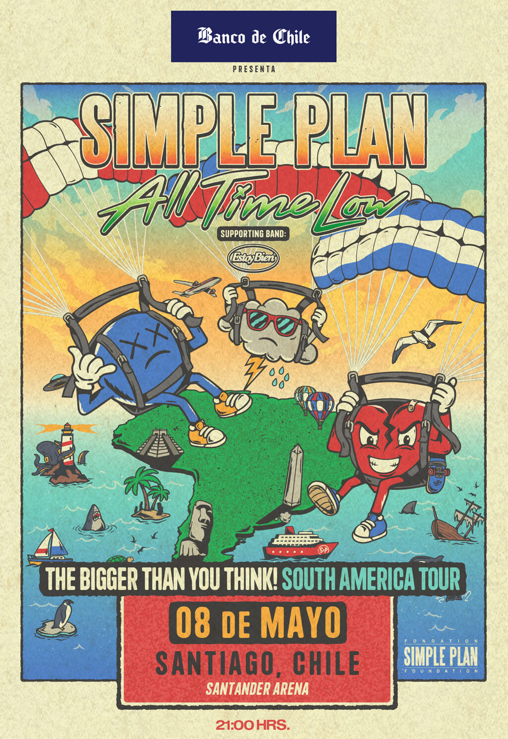 Simple Plan Chile 2027 - Santander Arena / Venta de entradas en Punto Ticket