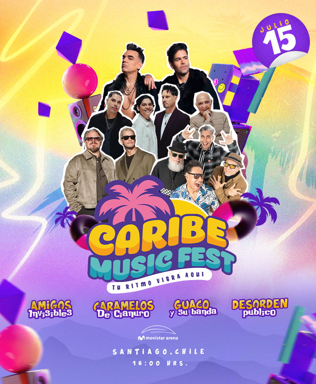 Caribe Music Fest en Santiago 2026 | Movistar Arena – 15 de julio