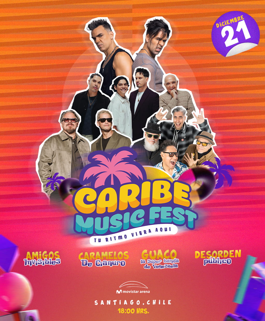 Caribe Music Fest en Santiago 2026 | Movistar Arena – 15 de julio