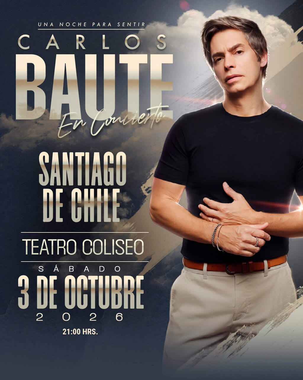 Carlos Baute en Chile 2026 | Teatro Coliseo – 3 de octubre 21:00 hrs