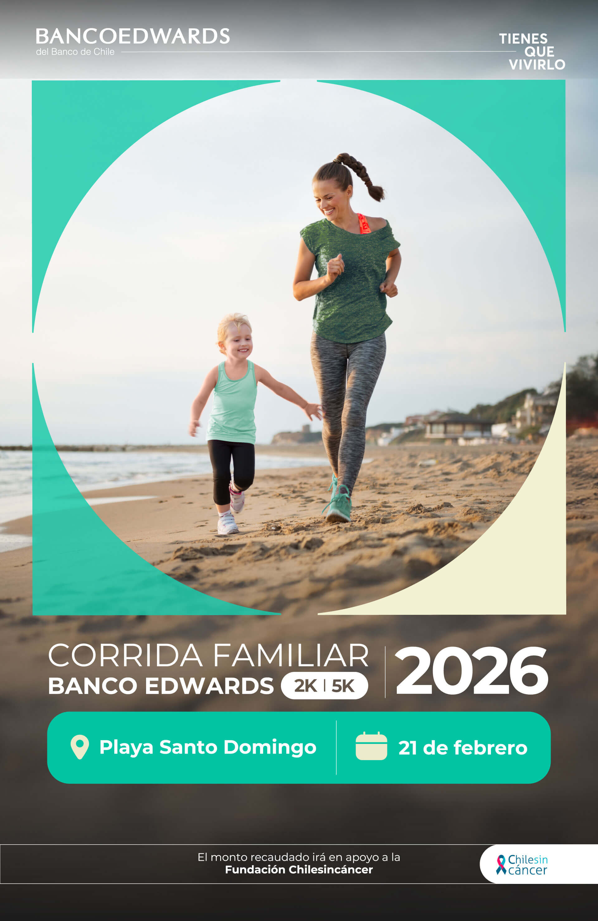 Corrida Familiar Banco Edwards · 21 de febrero en Playa Santo Domingo · Punto Ticket