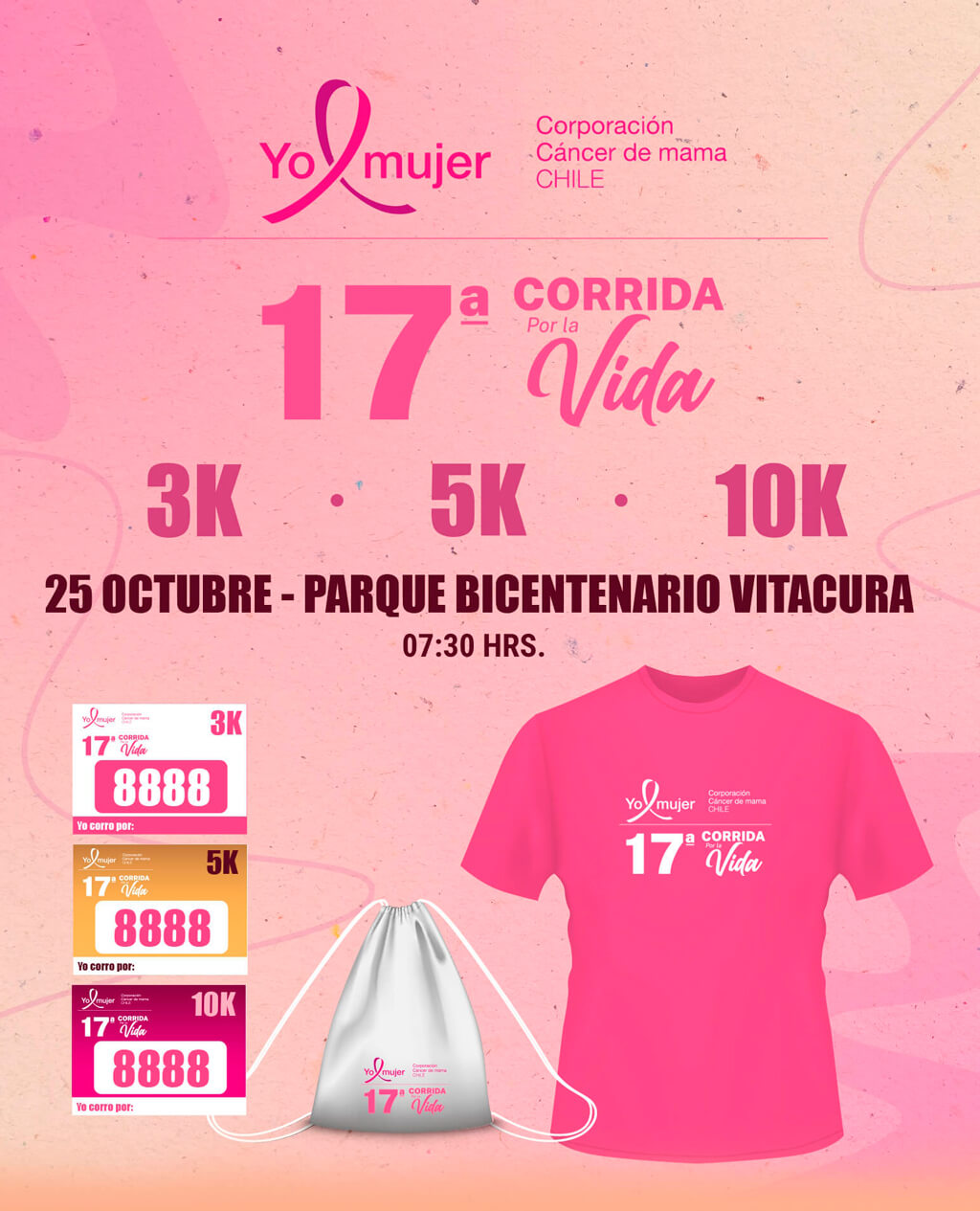 17ª Corrida por la Vida | Parque Bicentenario Vitacura – 25 de octubre 07:30 hrs