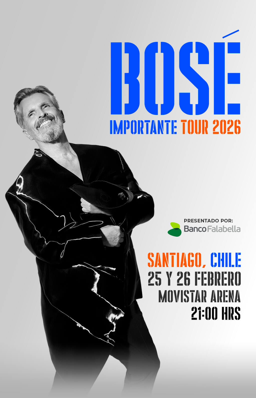 Miguel Bosé - Importante Tour 2026 en Chile | 25 y 26 de febrero en Movistar Arena